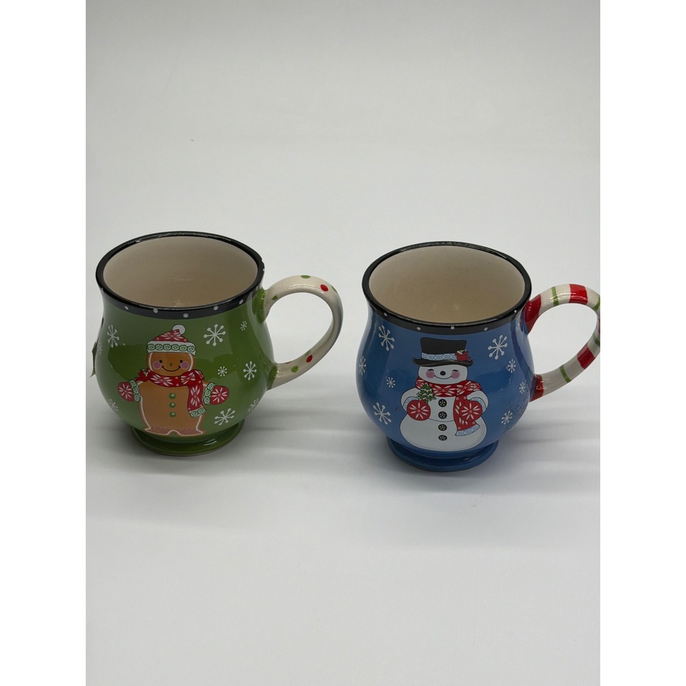 Temp-tations by Tara Winter Whimsy 16oz Mugs Set of 2‎ Gingerbread Snowman